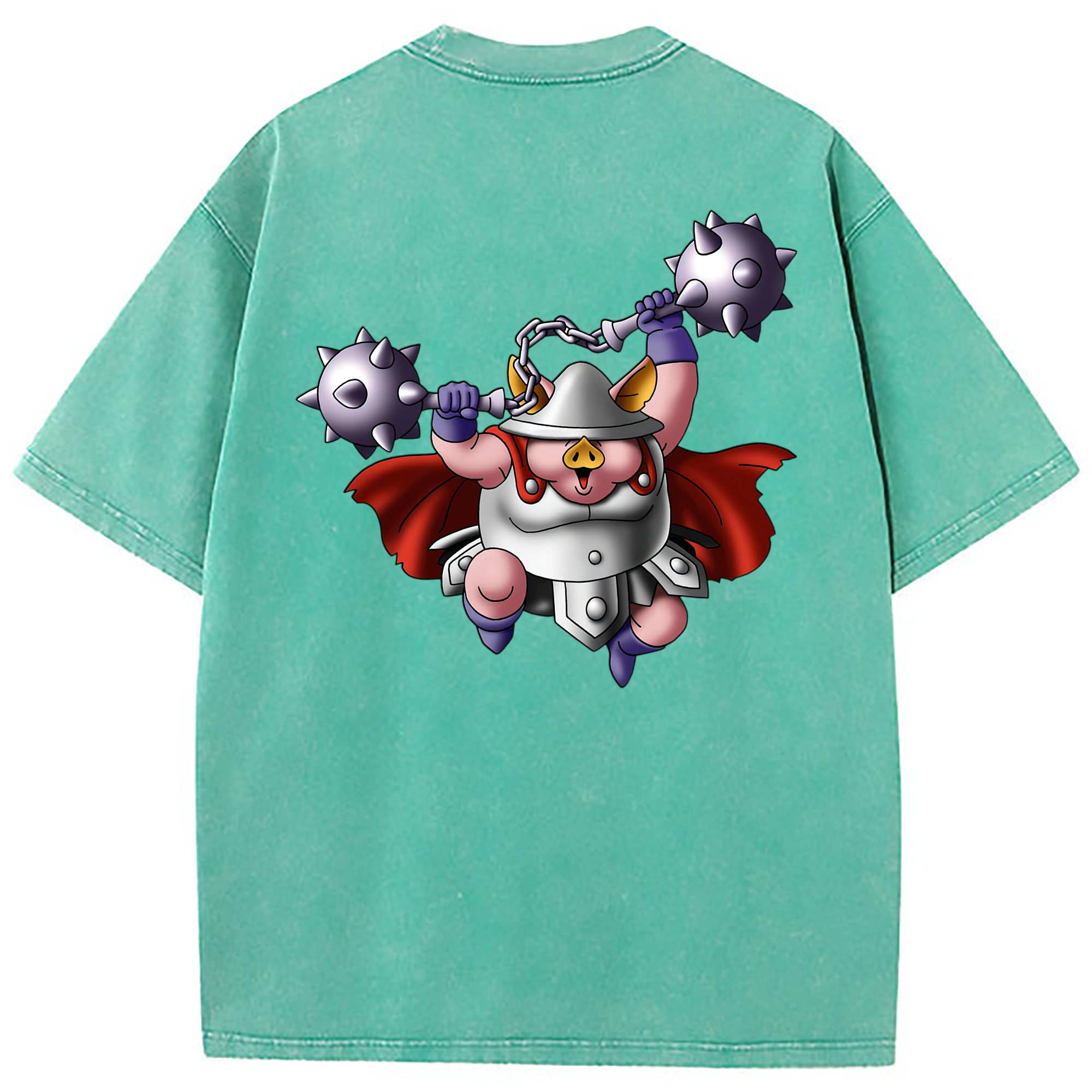 （画像用） ドラゴンクエスト Doragon Kuesuto Dragon Quest 綿100% ヴィンテージ風 半袖Tシャツ（背面プリント）